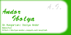 andor ibolya business card